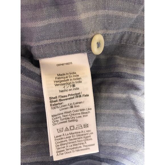 Madewell Easy  Shirt  Linen Short Sleeve Dusty Pool NWT S - Picture 6 of 9